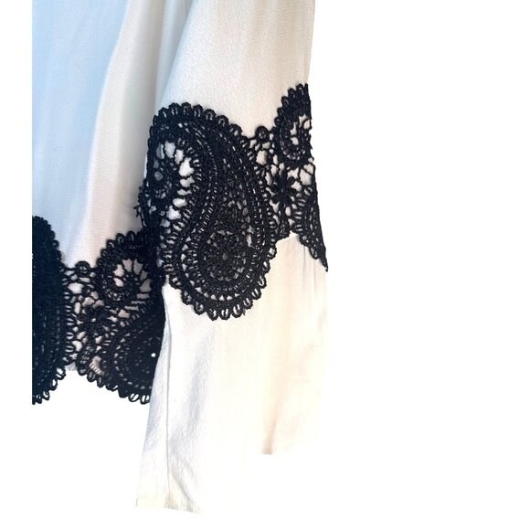 2/$30 ZARA Basic Small White Blouse With Black Lace Trim - Picture 11 of 11